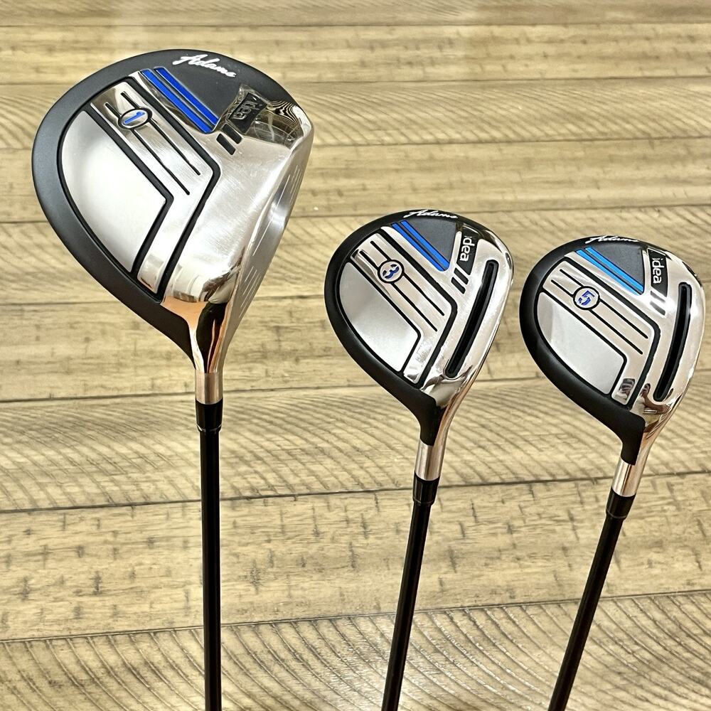 Adams Idea 2014 Driver 3 & 5 Woods Set 50g Senior Graphite Shafts RH Very Good